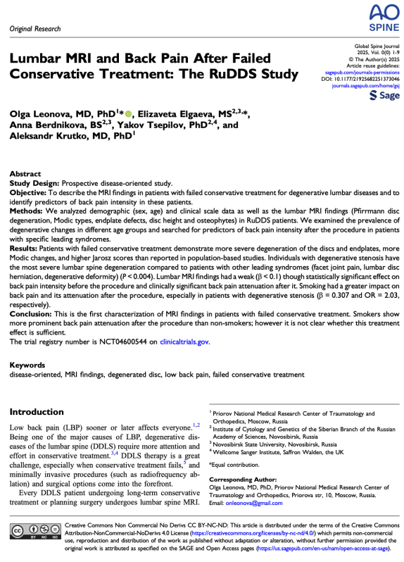 Lumbar MRI and Back Pain After Failed Conservative Treatment: The RuDDS Study